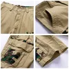 Chaifenkoメンズ夏の綿の貨物のショートパンツ軍の戦術的なズボン緩い仕事のカジュアルマルチポケットの軍人男性210629