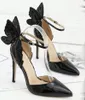 Şampanya Gümüş Siyah Düğün Gelin Elbise Ayakkabı Kadınlar Için Kelebek Kanatlı Gldators Yüksek Topuk Lady Pompaları