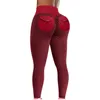 YOGA Kıyafet 40 # Yüksek Bel itme Tayt Anti-Selülit Kadınlar Katı Egzersiz Fitness Spor Koşu Buruşuk Atletik Pantolon