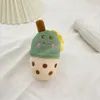 Dessin animé Animal perle lait tasse à thé jouets en peluche poupée clé Mini animal pendentif poupée cadeau pour noël pour enfants
