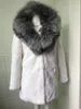 Cappotto da donna in pelliccia sintetica da donna lungo 100 cm color argento con cappuccio imitazione visone bianco progettazione Rex Outwear indumento soprabito giacca Parka