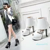 Femmes sandales mode Super haut talon élégant dame robe chaussures plate-forme poisson bouche femme noir blanc jaune 2021