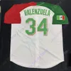 Honkbalshirts Fernando Valenzuela Jersey 1981 Blauw Wit Grijs Crème Ws Hall of Fame Patch Mexico Wit Zwart Mode Hennepgrijs Maat