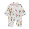 urodzony Kimono Longsleeved Baby Cute Cartoon Gaza Organiczna bawełna miękka rompers ubrania dziecięce moda 20 2110253036813