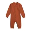 Mola bebê meninos menina macacão manga comprida cor pura outono menino nascido roupas 210429