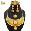 Luxus Halskette Schmuck Sets Dubai Gold Braut Ohrringe Set Hochzeit Damen Schmuck Afrikanische Bijoux Party Geschenke Damen Schmuck H1022