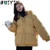 Chaquetas de invierno de gran tamaño para mujeres Mujer Coreana suelta Abrigos de manga larga Mujer Parkas Moda Abrigos cálidos y chaquetas Mujeres 210819