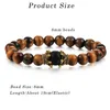 Fili di perline Bracciali da uomo 8mm Corona Naturale Occhio di tigre Borda il braccialetto per le donne Amante Yoga Guarigione Buddha Regali gioielli Fawn22