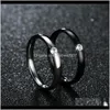 Jewelryqilixy Mステンレス鋼のゴールドブラックシールカラージルコンカップルリングファッションローズゴールドの指、男性のギフト結婚指輪ドロップ