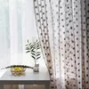 Grauer luxuriöser Chenille-Näh-Vogelnest-Vorhang für Wohnzimmer, Kaffee-Punkt-Tüll-Panel-Vorhangstoff für die Küche wp221#40 210712