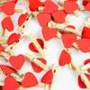 mini wooden heart clips