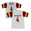Jerry Jerry Jedy 4# Jersey de futebol da escola Bordado Ed Branco Qualquer Nome Número Tamanho S-4XL Jerseys Top Quality