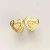 925 Sterling Silver Classic Female Stud White Zircon Love Heart Wedding Earrings for Women Girl Student Jewelry