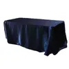 228x335cm Black Wedding Satin Tablecloth Party Table Cloth White Rectangle For el Banquet Events Decoration 211103