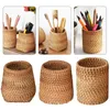 Storage Baskets Manual Rattan Chopsticks Tube Shovel Spoons Bucket Dinner Knives Forks Tableware Box Home Kitchen Organization