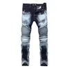 Trade Classic Retro Jeans Hommes Straight Slim Zipper Décoration Light Fold Skinny Denim Pantalon Mode Stretch Hip Hop Jogger Jeans 210622