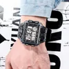 Nouveau produit carré grand écran affichage sport montre électronique hommes lumineux étanche multi-fonction Sports de plein air montre G1022