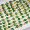50 قطعة / الوحدة الملونة الحجر الطبيعي خواتم للنساء السيدات الأحجار الكريمة مجوهرات الأزياء الدائري مزيج أنماط هدية عيد الحب