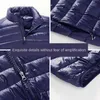 Herfst winter donsjack mannen casual stand kraag ultra licht parka jas draagbare uitloper winddicht witte eend donsjack 4XL 210916