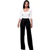 Dames Stretchy High Taille Long Broek Wide Leg Sailor Bell Double Button Down Long Pants 5 Kleur Select Maat (S-2XL)