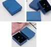 Boîtes d'emballage bijoux d'affichage 9 x 7 x 3 cm bleu royal cadeau présent coffret pendentif boucle d'oreille bague collier boîte jllxFu