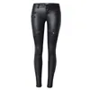 LOGAMI Faux Leather Pant Elastic Zipper Trousers Leren Broeken 210915