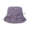 Leopard Imprimir Pescador Chapéu Feminino Verão Chapéus Bacia Chapéu Outdoor Sunshade Balcão Tampão Ambos os lados