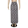 Skirts HAOOHU 2021 Fashion Maxi Long Skirt Floor Length Ladies Elastic High Waist Women Snake Printed Boho Vintage