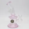 Glass Bong Hookah Recycler Dab Rig Smoking PipeユニークなPERC 6inch高さのウォーターパイプカラフルなボール