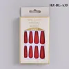 Colorful False Nails 24Pcs Box Detachable Fake Full Cover Nail Tips Ballerina Coffin Press Reusable DIY Manicure Tool