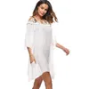 Jupe de robe de plage d'été une pièce noir blanc avec taille de poche maillot de bain Cover Ups Bikini conservateur jusqu'à femme porter des sarongs