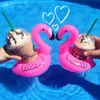500 adet Havuzları SpaS Şamandıra İçecek Kupası Tutucu Havuz Yüzer PVC Şişme Flamingo İçecekler Bardak Tutucular Mini Şiştirilmiş Flamingolar Poolfloat Oyuncaklar Içme Araçları Coaster