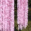 50pcs 1M/2M Orchid Rattan Artificial Silk Flower Vine For Home Wedding Garden Decoration Hanging Garland Wall Fake Flowers 210624