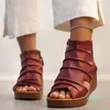 Sandalet Takozlar Kadın Platformu Bayanlar Rahat Ayakkabılar Kalın Alt Açık Toe Fermuar Kadın Yüksek Topuk