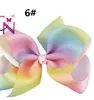 Rainbow Kids Bow Hair Pin 5-дюймовый Rib Baby Hair Accessory Tiara Fashion Детей для волос Фабрика поставки