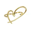 18K Gold Plated Zinc Alloy Double Finger Heart Shape Band Ring for Women Gift MOQ 5PCS