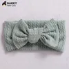 Baby flickor bowknot hårtillbehör 15 färg barn stickade vridna brett hårband europeisk stil stor båge jacquard barn pannband d009