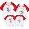 Casual family look matchande outfits t-shirt kläder mor far son dotter barn baby sommar tecknad film tryck 210429