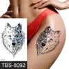 Temporäre Tattoos Männer Frauen Blume Arm Schulter Tattoo Körper Make-Up Ärmel Traibal Männlich Tatoo Aufkleber Schwarz Henna Aufkleber