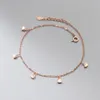 Bracelete de tornozeleira na perna Moda coração 925 Óculos de prata esterlina para as mulheres Chapean Chain Chain Beach Jewelry Presente
