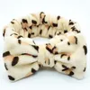 Leopard hoofdband feest voorstander van koraal fleece dames wassen gezicht hoofdbanden boog haarband