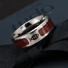 Wedding Rings Fashion Wood Grain Masonic Stainless Steel Ring For Men 8mm Free Mason Male Engagement Jewelry Wholesale