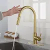 US STOCK Touch Kitchen Faucet with Pull Down Sprayer Gold a42278V
