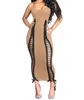 Womens Sexy Lace Up BodyCon Long Maxi Dress Abito Spaghetti Cinghie Hollow Wortless Bandage Bandage Bandage Bandage Bandage Banda Nero S-XL