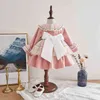 Crianças Boutique Roupas Meninas Espanhol Lotia Vestidos Bebê Aniversário Baptismo Baptismo Vestidos De Bolas Da Criança Manga Longa Batening Frocks 210615