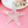 New Fantasy Cartoon Sea World Pearl Shell Starfish Keychain Pentagram Crystal Key chain Ladies Bag Car Key Alloy Pendant Jewelry Y6311695