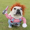 Trajes de cachorro roupas engraçadas estilo chucky pet cosplay traje define roupas de novidade para bulldog pug 2108041176811