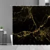 Black Marble White Stripe Printing Shower Curtain Modern Simplicity Home Bathroom Decor Cloth Waterproof Bath Curtains Screen 210913