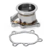 PQY - Stainless Steel Adapter for T25 T28 GT25 GT28 2.5" 63mm V-band Clamp Flange Turbo Down Pipe Adapter PQY4833