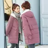 Manteau d'hiver Femmes Lâche Blanc Vert M-3XL Plus Taille Vestes en coton à capuche Mode coréenne Parkas à manches longues LR936 210531